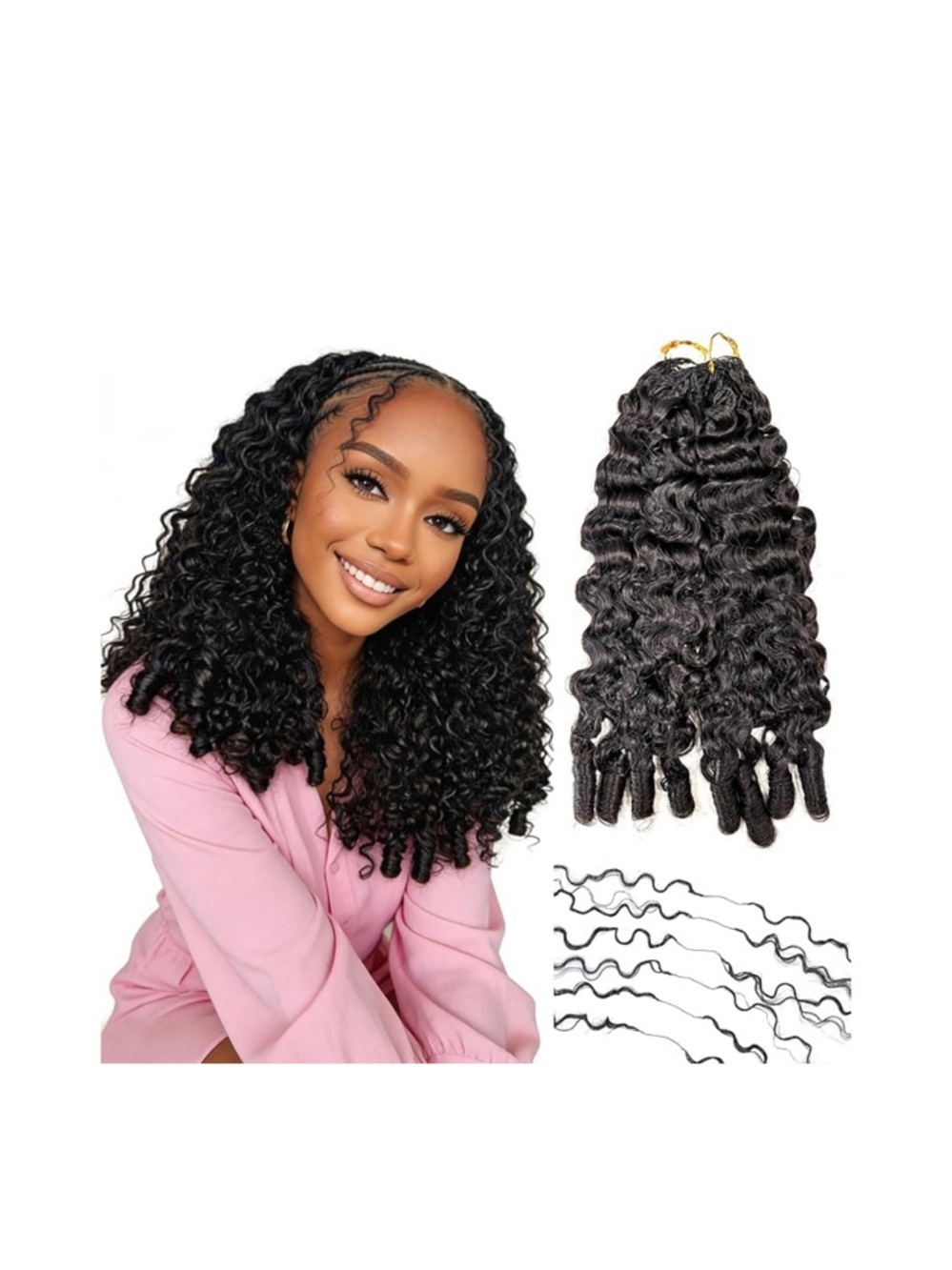 Crochet Human Hair Extensions — Burmese Curly (2pcs)